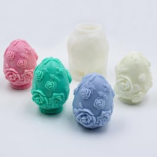 NUXIUNT Easter Egg Silicone Resin Candle Soap Molds for Candle Silicone Holder Mould Wax Scents for Candles Soap Epoxy Resin Making Kit Craft,Soy Paraffin Wax,Beeswax,Easter Home Party Decoration