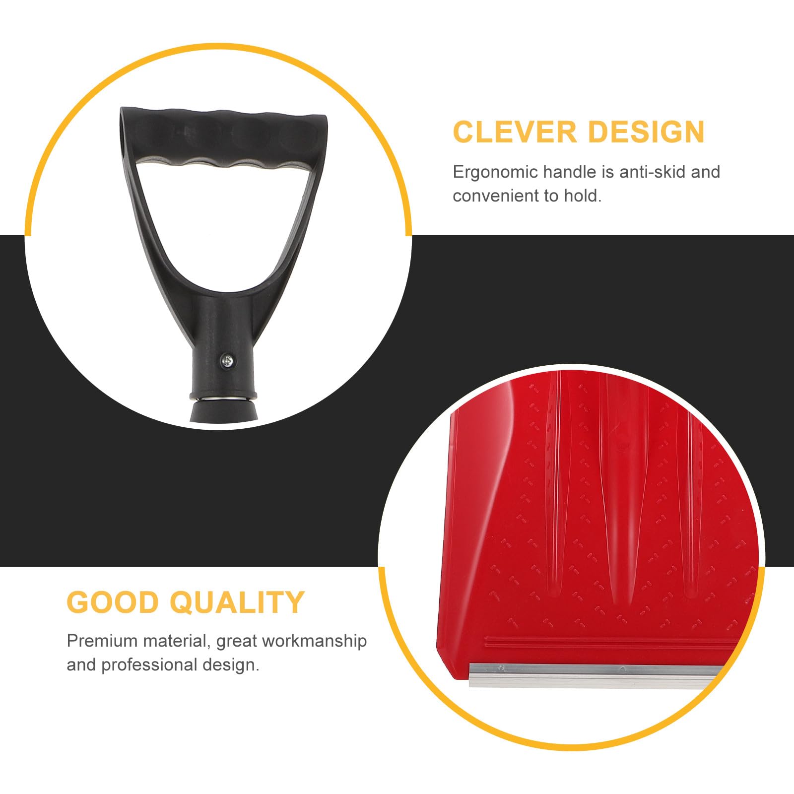 BESPORTBLE Pelle à Neige Rétractable en Plastique Manche en Aluminium Outil de Déneigement Hivernal Compact et Léger Accessoire Rouge pour Voiture et Camping-Car Truelle à Boue