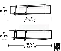 Vista 2 de Umbra Cubiko - Juego de cubos de ducha, color negro (paquete de 3)