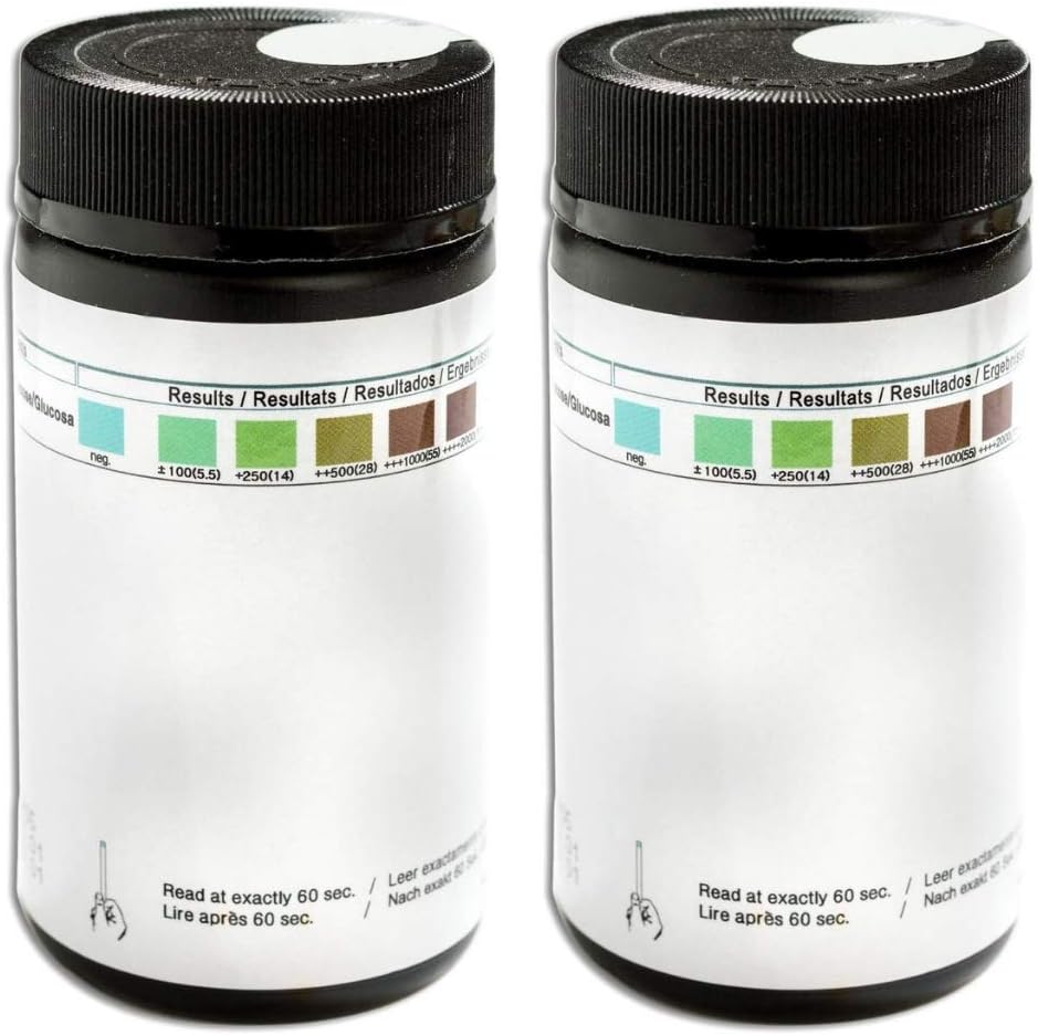 200 x Glucose Urine Test Strips Diabetes Testing Kit (2 tubs of 100 Dipsticks)