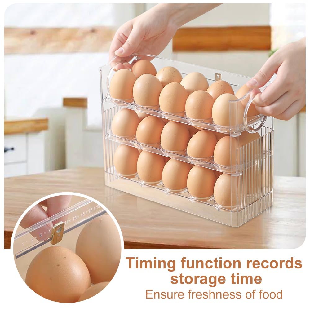 6 Portauova Per Frigo Impilabili - Contenitore Uova Trasparente Con Coperchio, 15.5x15x7cm - Foto 5