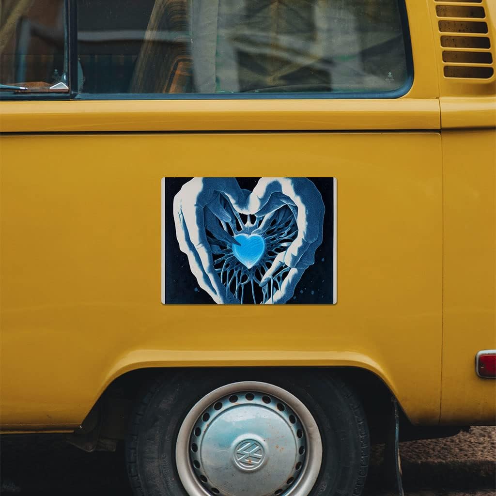Beautiful Heart Car Magnet 2 PCS - Snow Car Magnet - Printed Sticker