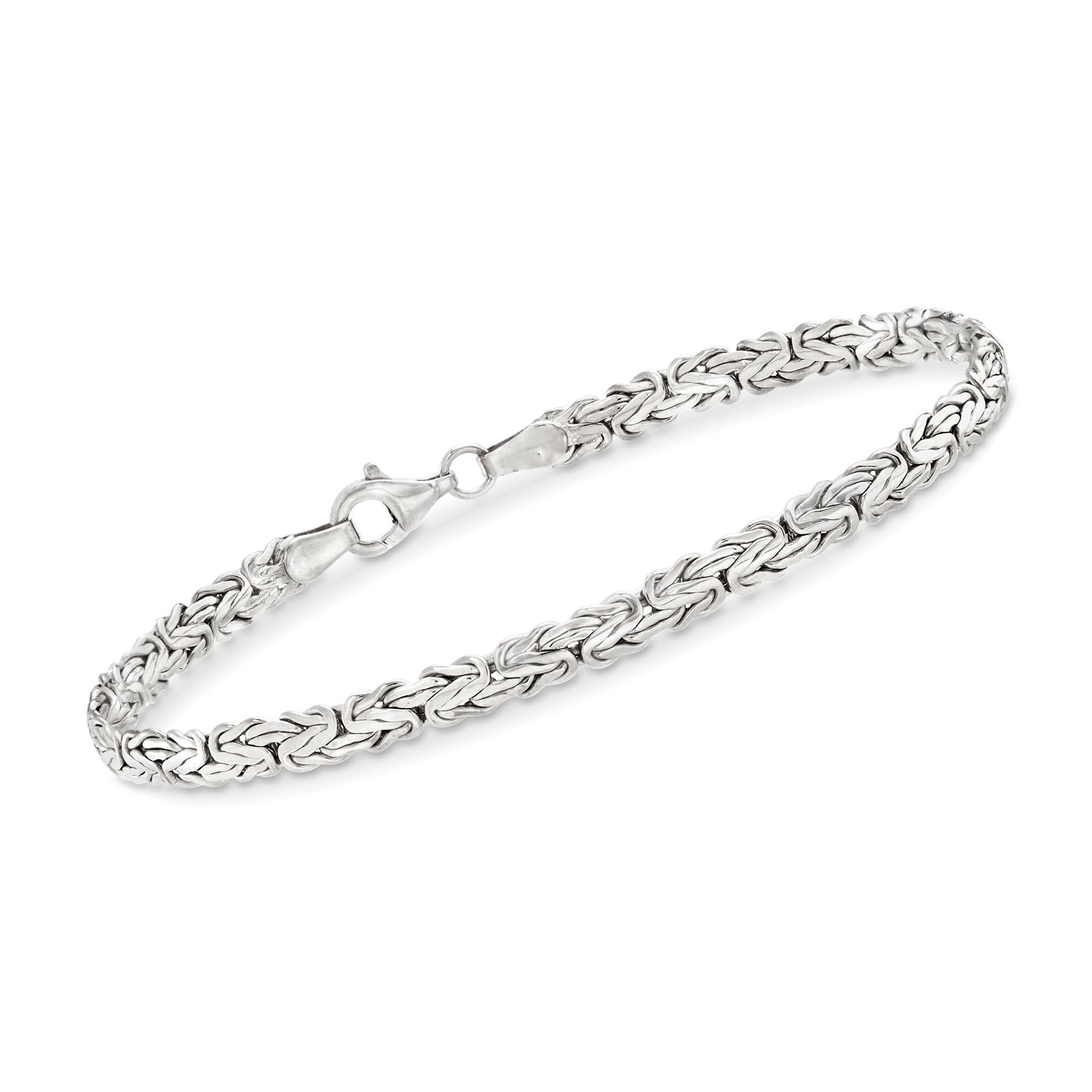 Sterling Silver Flat Byzantine Bracelet