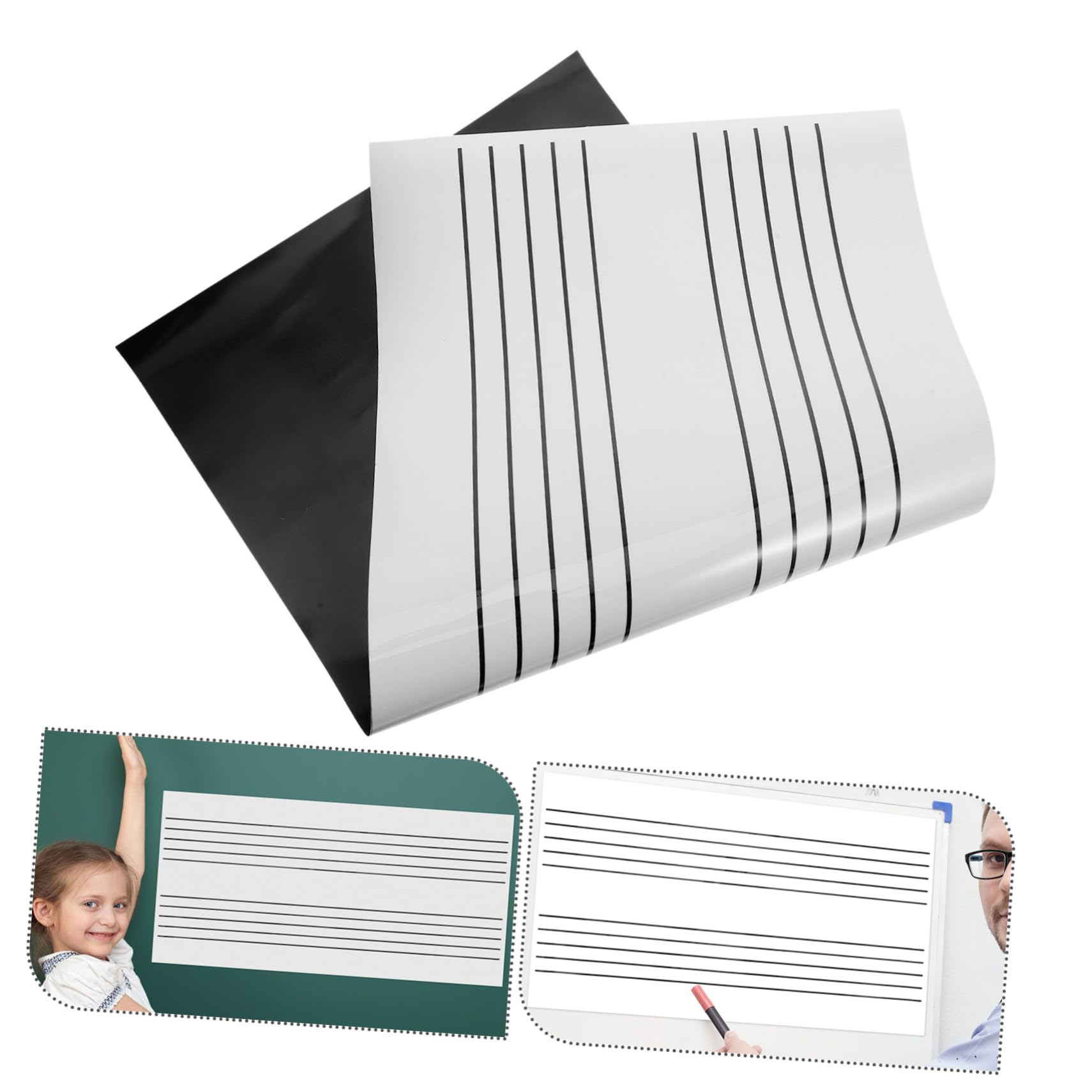 Magnetisches Tragbares Whiteboard mit Fünf Notenlinien Wiederverwendbar und Abwischbar Multifunktional als Nachrichten und Memo Tafel für Musikunterricht Haushalt und Büro
