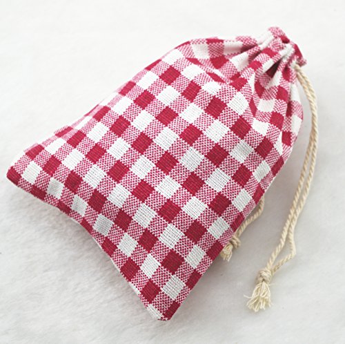 AEAOA 10pcs Cotton Muslin Wedding Party Favor Bags 4x6 inch Wedding Bridal Shower Bachelorette Party Favor Gifts (Red Cross)