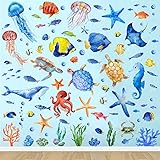 【Paket enthält】 Das Paket enthält 7 Blätter. Die Größe jedes Ozean-Wandaufklebers beträgt ca. 20 * 30 cm. Wir bieten genügend Menge, um Ihre unterschiedlichen Dekorationsbedürfnisse zu erfüllen, sodass Sie ganz einfach eine romantische Unterwasserwelt schaffen können, darunter Babyhaie, Quallen, Meeresschildkröten, Korallen, Seesterne, tropische Fische, kleine Fische, Blasen usw.