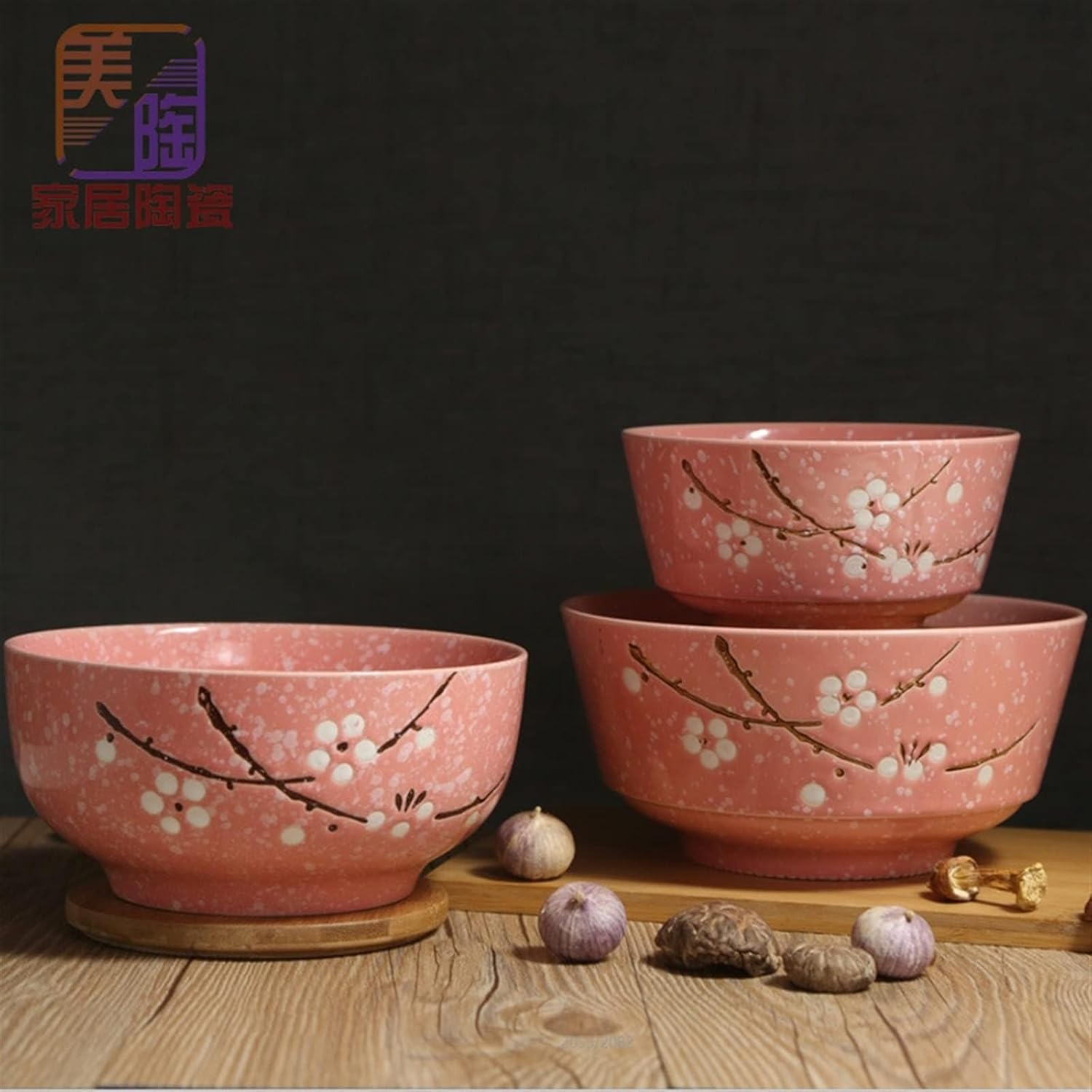 Plate and Bowl Sets Ceramic Bowl Family Rice Bowl Small Family Dessert Bowl(A)