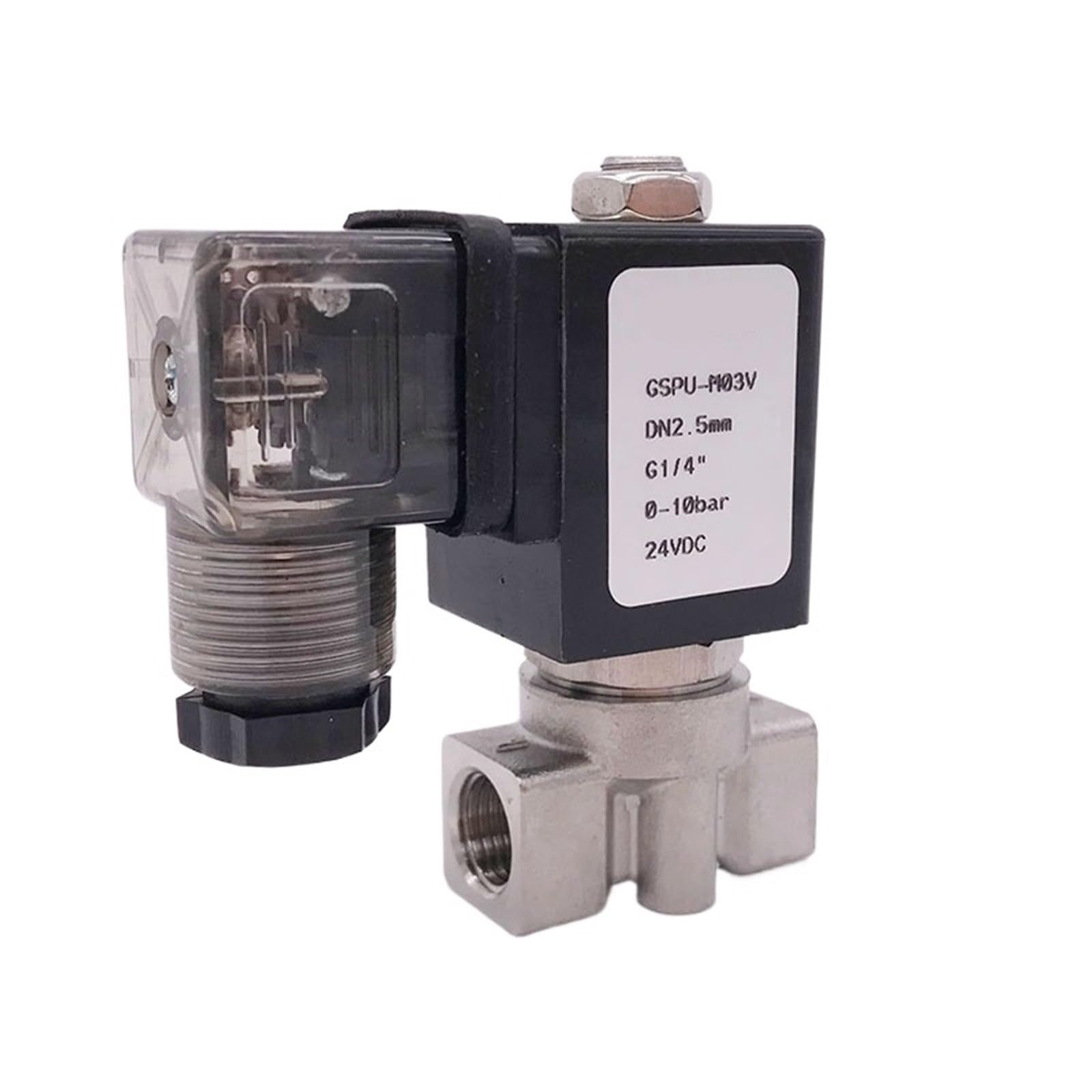 0-16bar/10bar/5bar/3bar 2 Way Solenoid Valve Normally Close G1/4" Orifice 3mm/4mm/5mm/6mm(3mm,AC220V_EPDM)