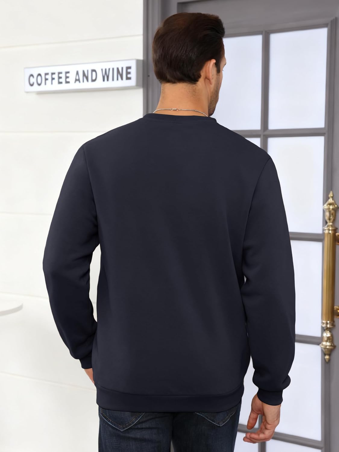 Men's Crewneck Sweatshirt Casual Long Sleeve Sweat Shirts Athletic Fleece Pullover Shirts - Image 6