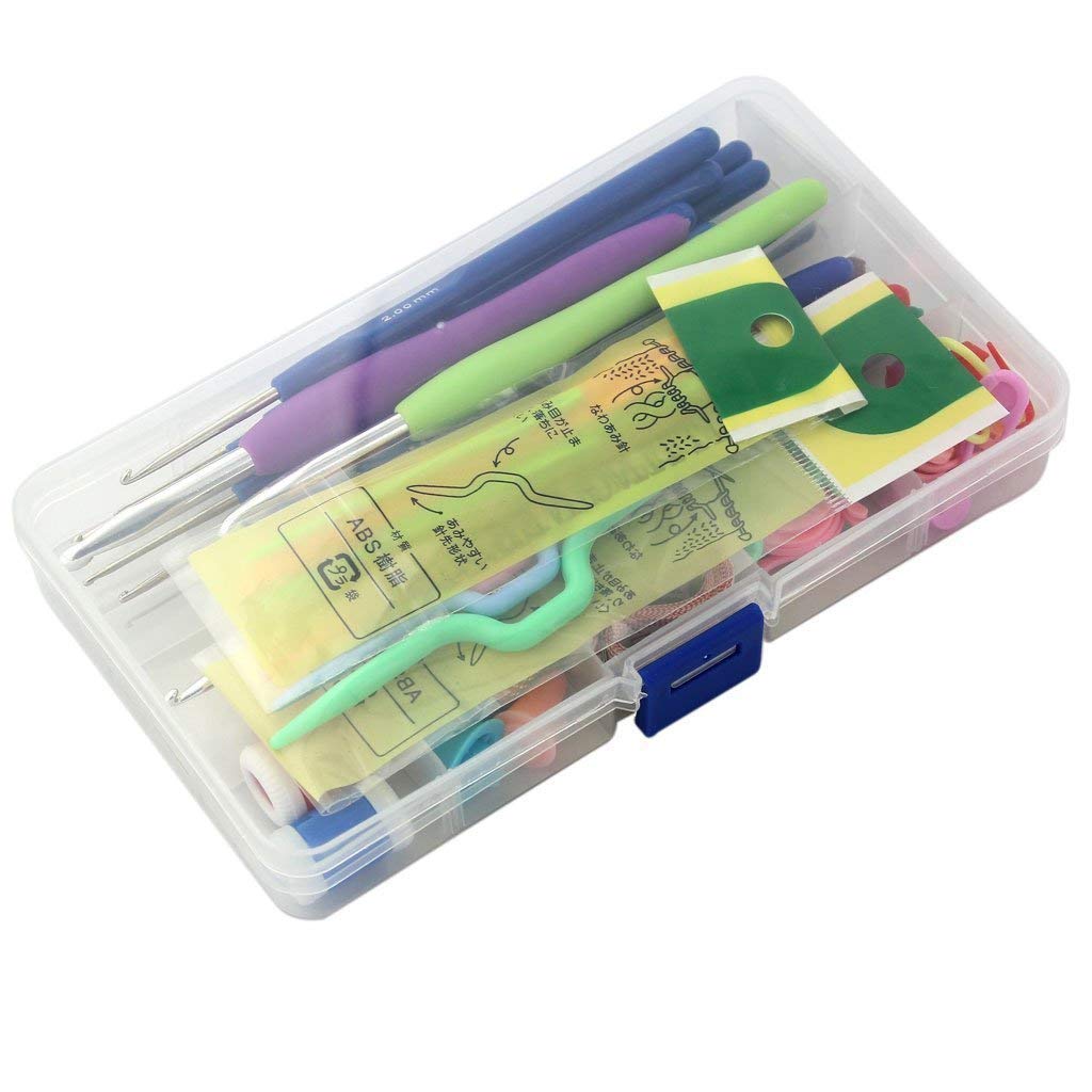 URBANMAC Premium Crochet Hook Set with Accessories – 8 Ergonomic Hooks, Stitch Markers, Row Counters, Needles & More – Complete Knitting & Crochet Kit 2