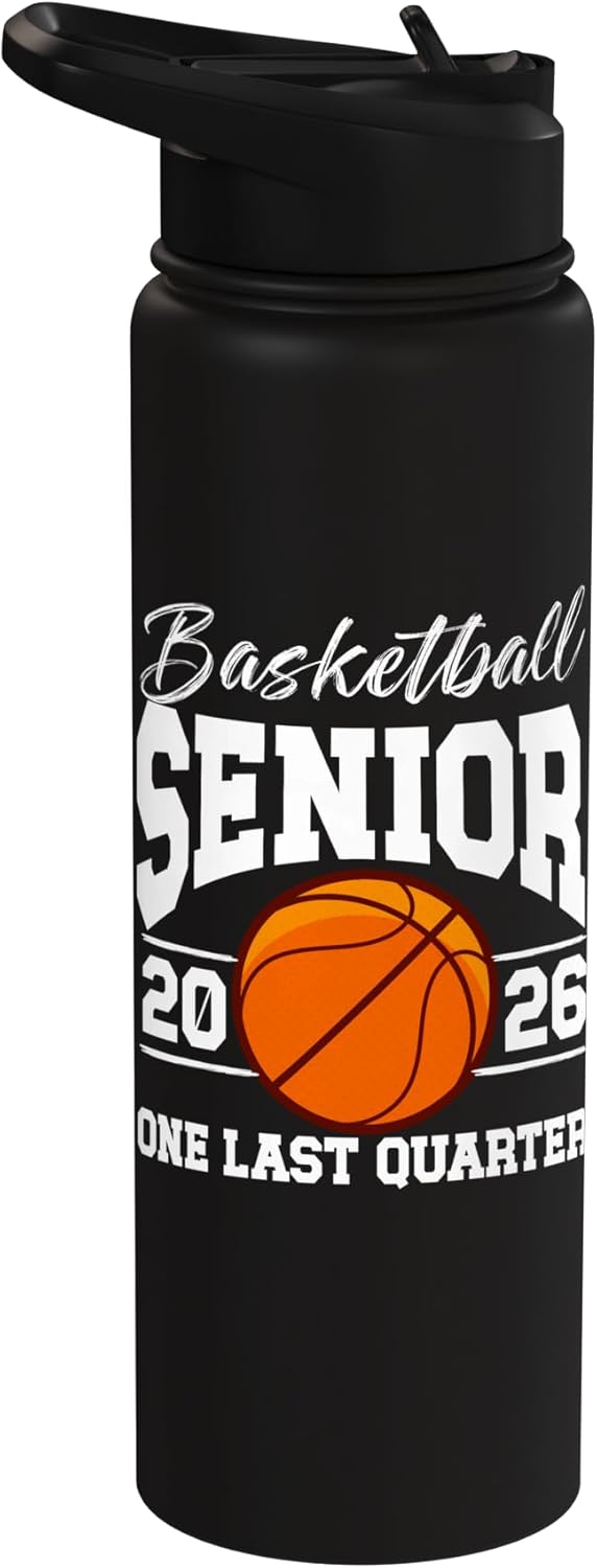 Basketball Senior 2026 Last Quarter Senior Basketball Player Stainless Steel Insulated Water Bottle
