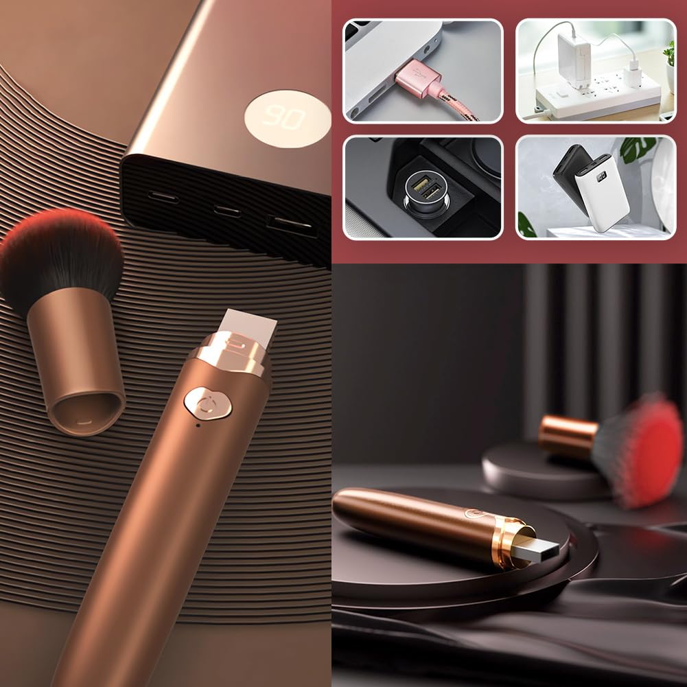 Vibratore Mini Brush Makeup Erotico Tease Vibratoreper donna piccolo, mini vibratore Vibratoreper Donna Professionale Toys Giocattolo Adulti per Nipple, G-Spot, Clitoride (oro)