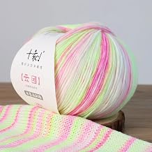 SHIKE Cloud-Cluster Multicolor Rainbow Yarn for Knitting&Crocheting.Soft Wool Acrylic Cotton Blended Yarn.Gradient Space-Dyed Air Yarn YT22