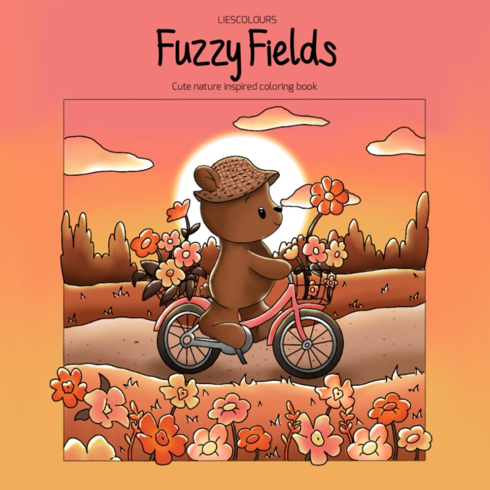 FUZZY FIELDS: Cute nature inspired coloring book, full of cute and fuzzy animal characters