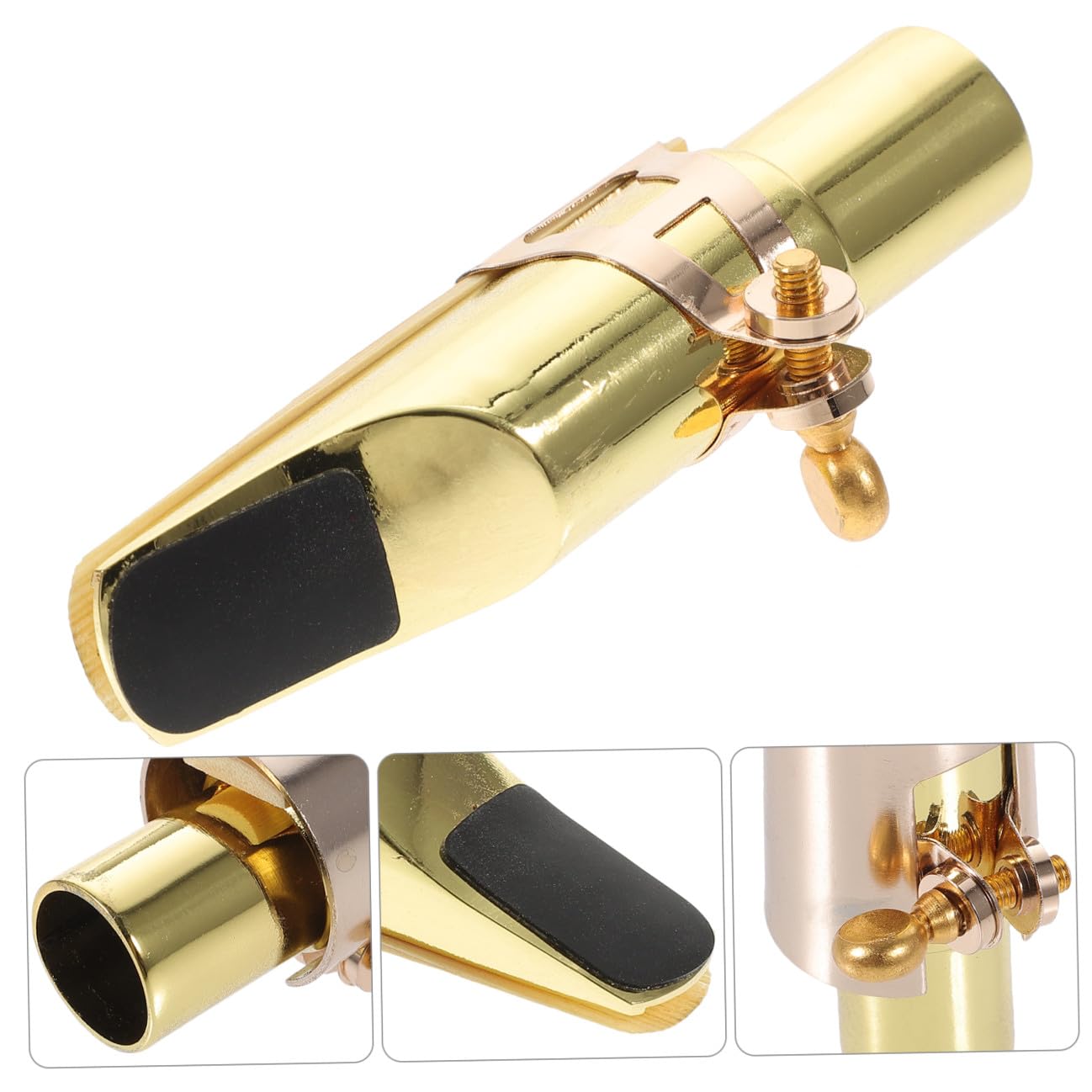 ibasenice 2ensembles Bec Métal Pour Saxophone Alto Avec Capuchon Et Kit De Lanière Accessoires Pour Instruments à Vent Remplacement Pratique Et