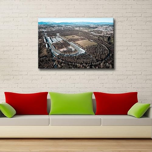 Miniatura 3 de TUMOVO Monza Circuit Italia - Lienzo decorativo para pared, pintura de carreras de Fórmula 1, impresiones de paisajes sobre lienzo, imágenes