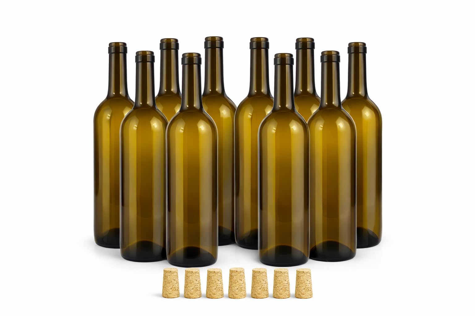 Taninea Botellas Cristal Vacías para Vino 750 ml Blanca/Transparente con Corcho Cónico Natural – Pack 12 – Tipo Bordelesa – Reutilizables para Vino Casero, Licores, Aceites y Vinagres — view 9