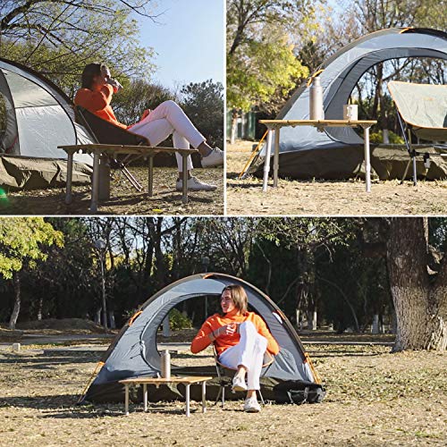 Kingcamp Bamboo Adjustable, Anti-Uv Portable Folding Table, Picnic, Camping, Three Heights,2-6 People, 23.6X15.7X10.6/15.7In, Yellow_23.6"X15.7", 2 Person #TOP7