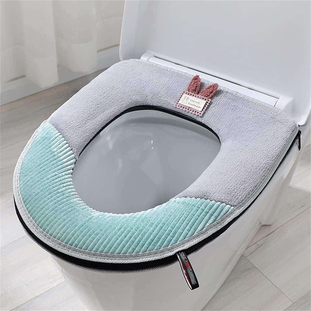 Toilet Seat Household Toilet Cover Waterproof Four Seasons Universal Zipper Bathroom Toilet Seat Mat (Color : B, Size : As the picture shows) (C As the picture shows)