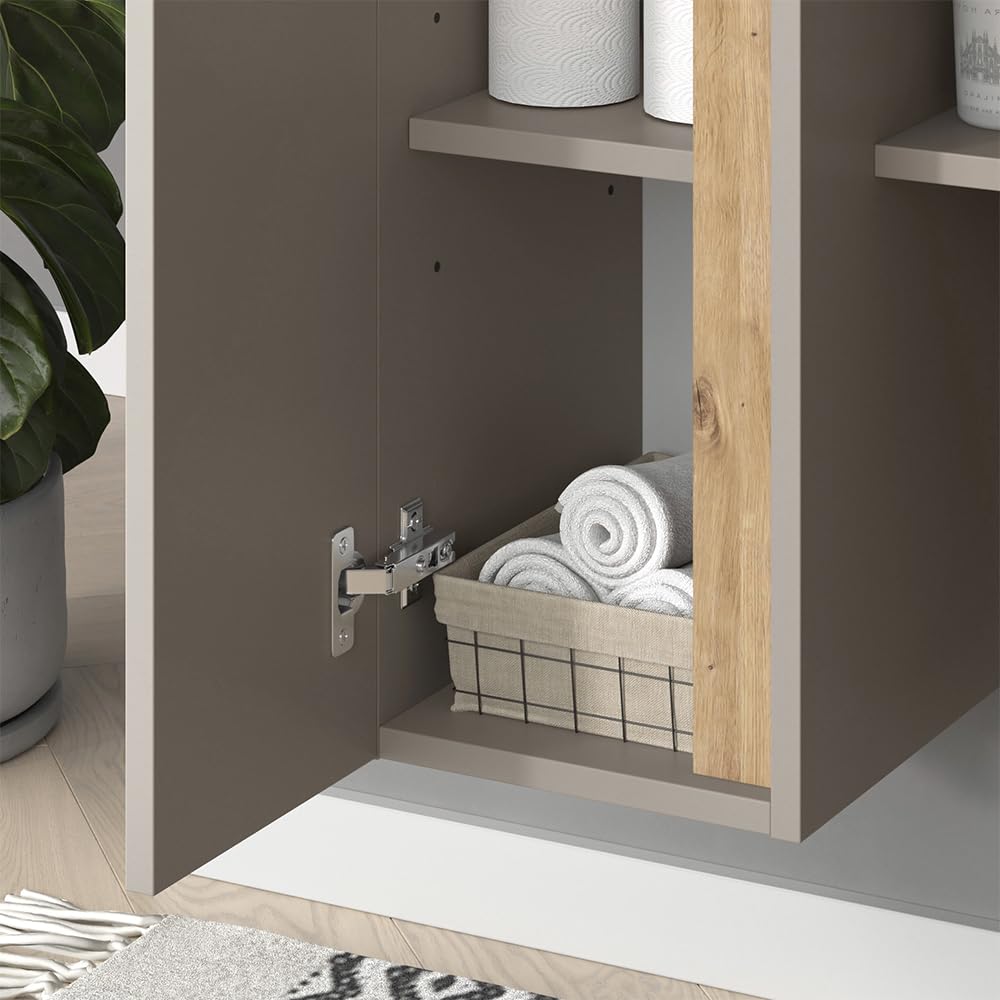 Vicco mobile bagno Edelin, Cachemire, 35 x 120 cm con 4 scomparti aperti, a parete per un'installazione flessibile in bagno