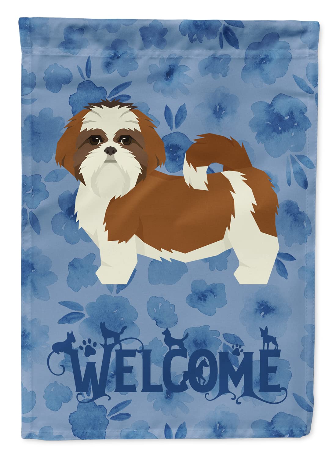 Drapeau de bienvenue Shih Tzu taille S pavillon décoratif multicolore CK6267GF