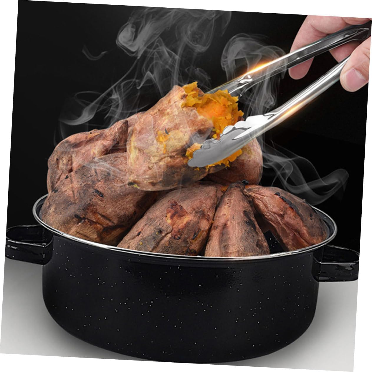 Daily Use Roasting Pot with Lid Cooking Accessory Ergonomic Design for Family Roasting and Cooking Needs