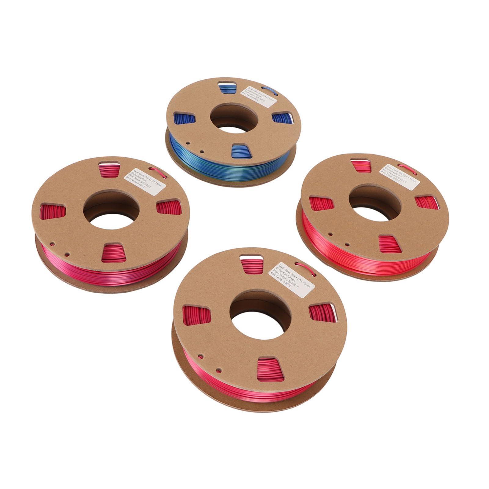 Jedwabny Dwukolorowy żarnik Kreatywny Pakiet Drukarki 3D Filament PLA 1.75mm Czerwony Złoty Czerwony Zielony Niebieski Niebieski Zielony dla Projektów DIY