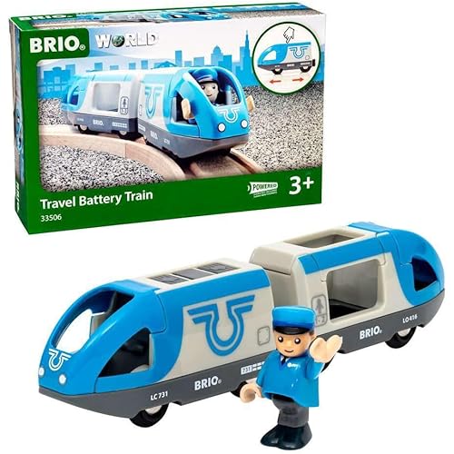 BRIO World - 33506 Travel Battery Train | 3-Piece, Battery-Operated Toy Train Set | Ideal for Kids Ages 3 and Up | Compatible with All BRIO Train Sets