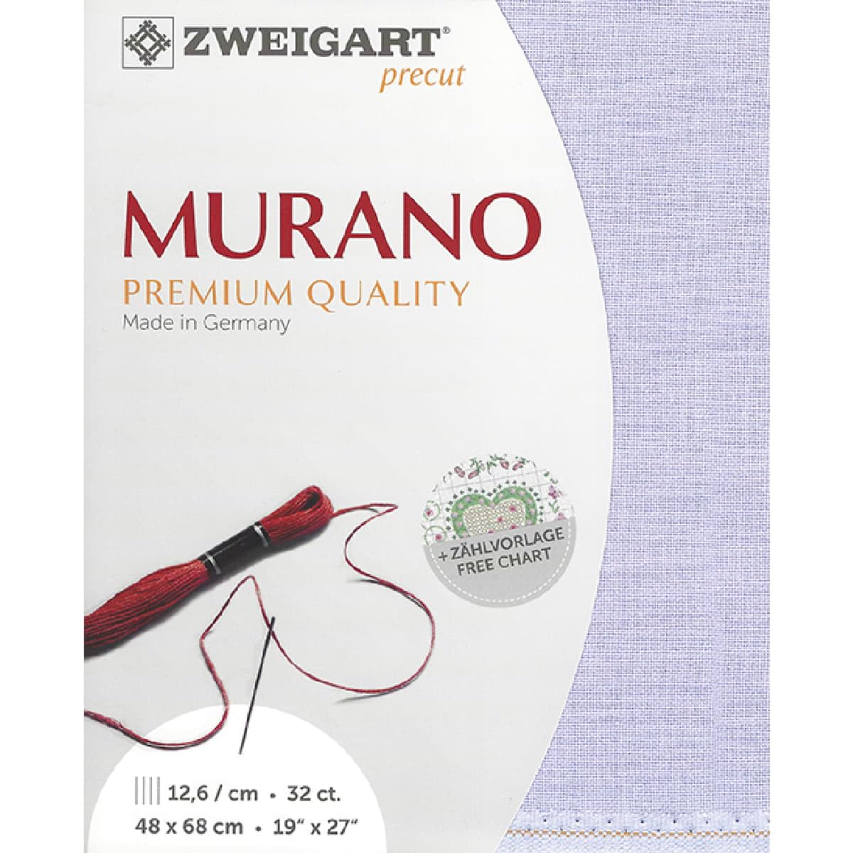 Zweigart 32 Count Violet Murano evenweave Quality Fabric in Various Sizes (100 x 70 cm)