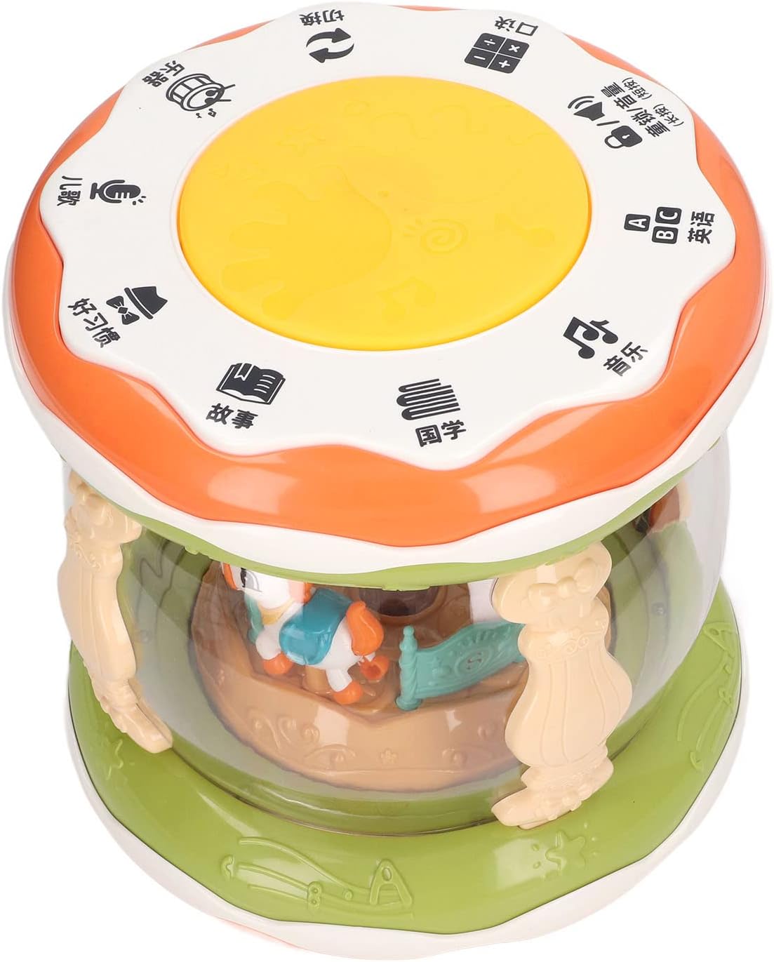 Baby Colorful Musical Light Up Drum Toy with Microphone for Kids Kindergarten Home Toy