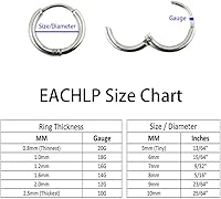 Vista 5 de EACHLP Arracadas de acero quirúrgico chapadas en oro de 18 quilates, unisex, para tabique, de espiral, para el labio, para el pezón, cómodo