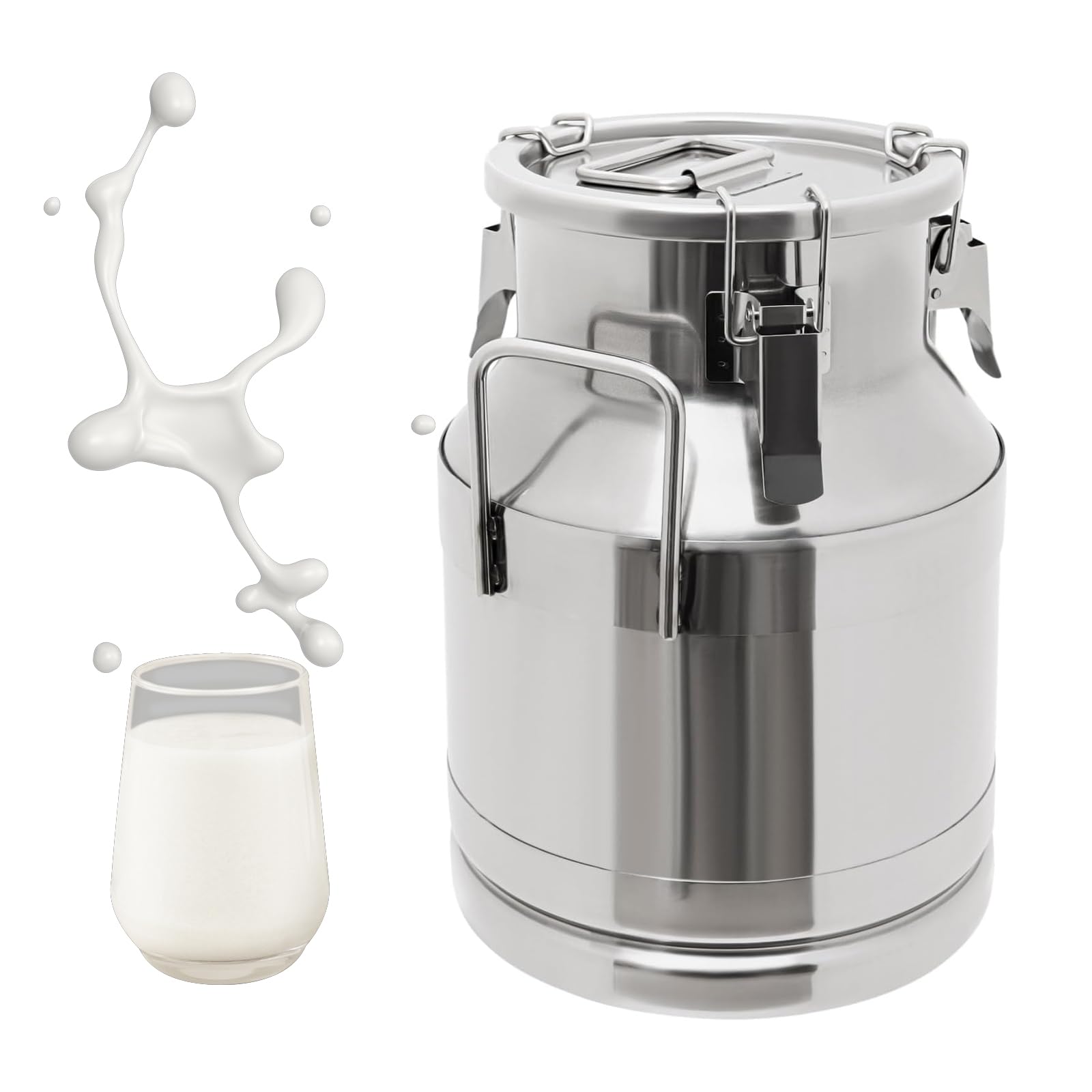 AYCDL Pail Milk Can Bucket,Heavy Duty Stainless Steel Bucket with Sealed Lid for Use in Restaurant Hotel and Kitchen,64L,48L