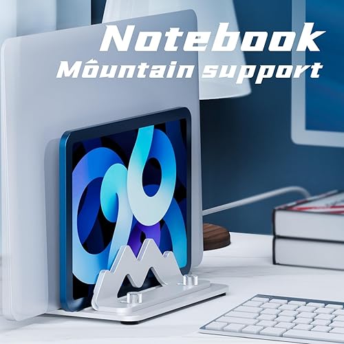 Miniatura 3 de Soporte vertical de aluminio para portátilMacBookiPad, soporte vertical de aluminio, base vertical de compatibilidad universal, ancho de ranura