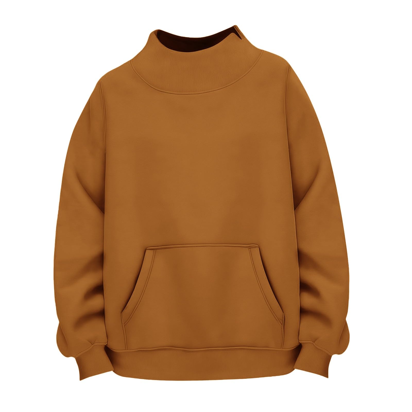 Sudaderas De Gran Tamaño Mujer Sin Capucha Jumper De Color Sólido De Manga Larga