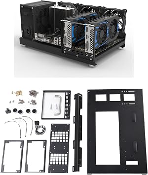 DIY Computer Motherboard Case Rack, Open Frame for ATX M ATX ITX, Powerful Cooling Support 360 Water Cooling with Handle