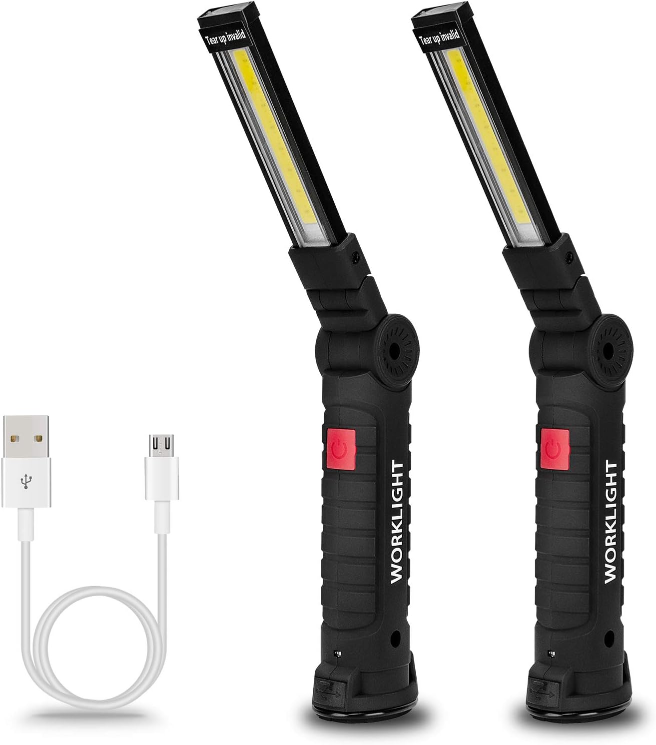 Lmaytech Tool Gifts for Men 2Pack Rechargeable LED Work Lights with Magnetic Base, 360° Rotation,Versatile Lighting for Repairs, Outdoors,Christmas Gifts,Stocking Stuffers Mens Gifts