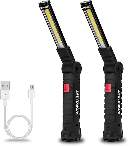 Tool Gifts for Men 2Pack Rechargeable LED Work Lights with