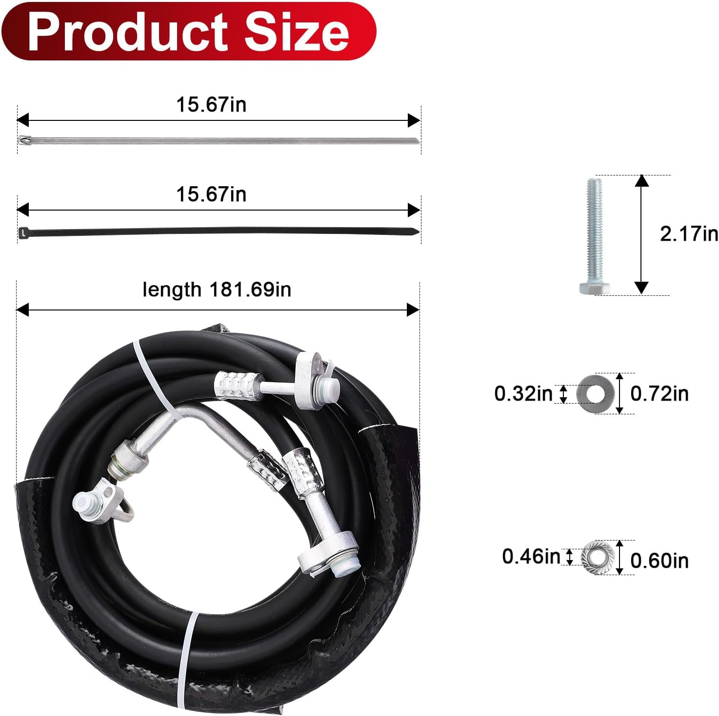 FE37190 Rear AC Line Auxiliary Set for Ford Flex and Lincoln MKT 2013-2019, for Ford Explorer 2011-2016, Replaces YF3694, YF37131, YF3693, YF37194, YF37193, BB5219867B, B5219835B