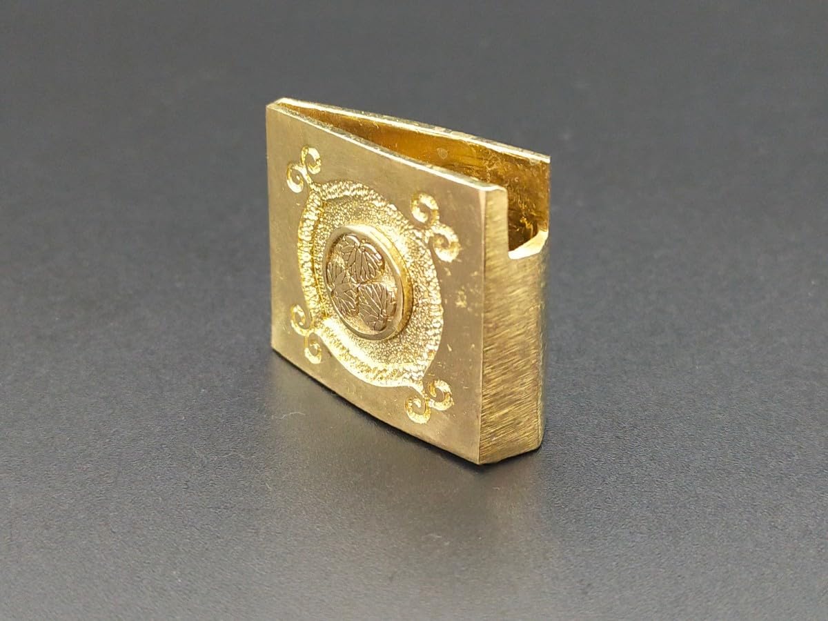 Amazon.co.jp: HS01 はばき 彫刻 家紋図 三つ葉葵 金工 銅製