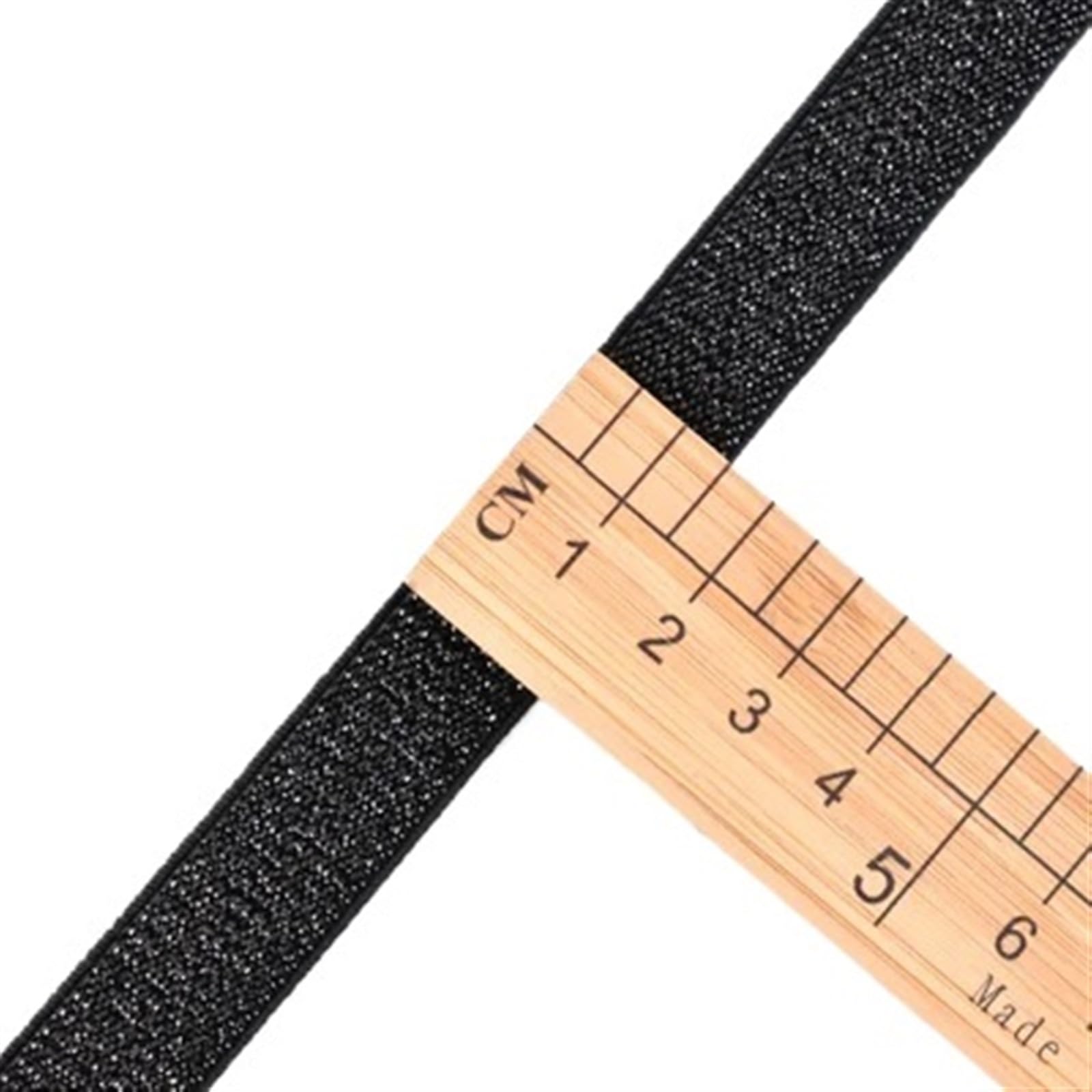 XPJYUA Elastic for Sewing Glitter Gold Silver Elastic Bands 10/15/25/40mm Nylon Waist Band for Garment Trousers DIY Sewing Accessories 1M(15mm Black glitter)