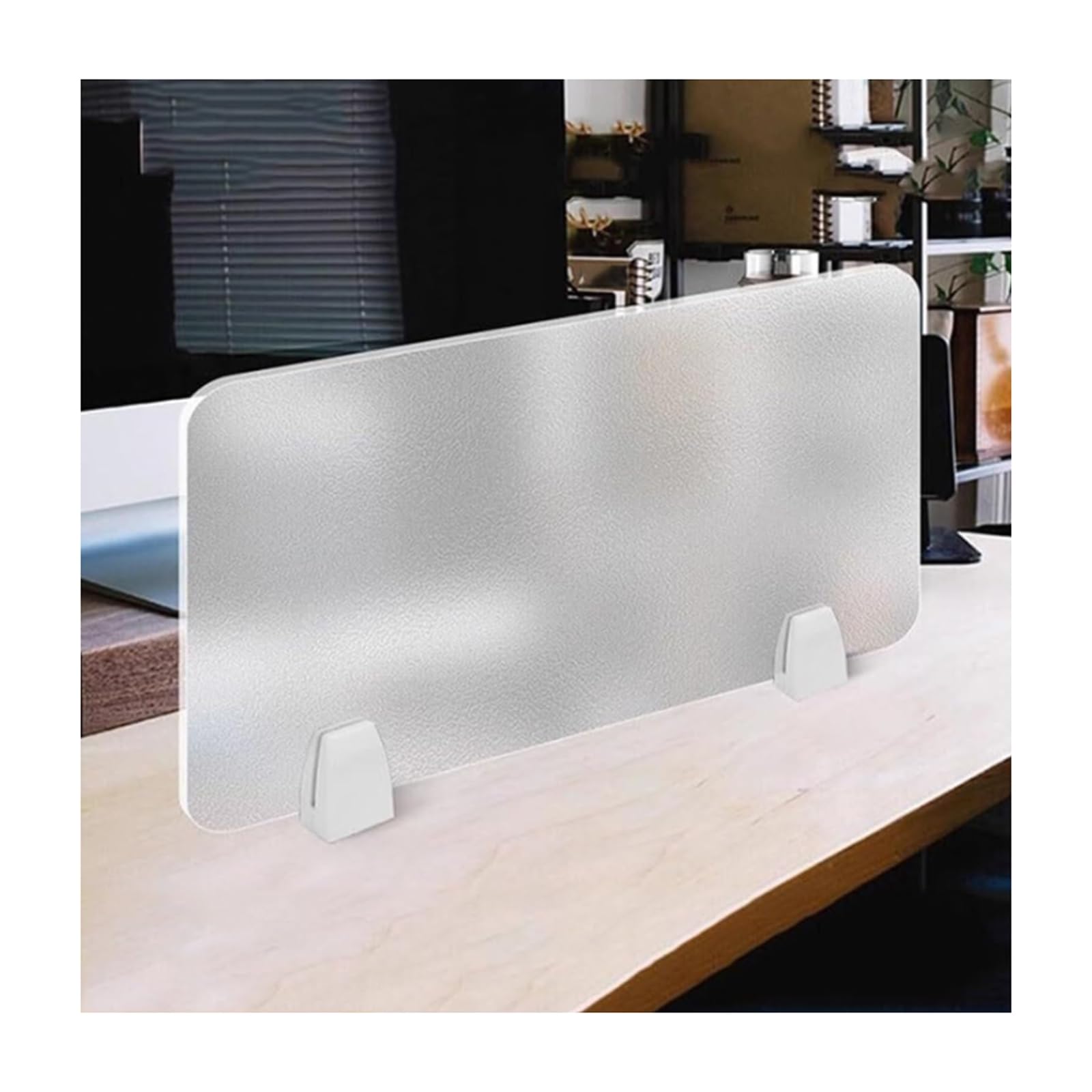 KLGFBDC AcrylicDivider for Office Desk - Freestanding Translucent Panel Visual Distraction Barrier for Enhanced Focus & Privacy in Workspaces
