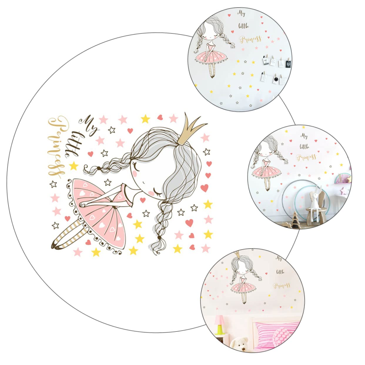 Hohopeti 3piezas Pegatinas De Coronas Infantiles Para Paredes Decoración Divertida Para Habitaciones De Guarderías y Kindergarten Para Superficies Lisas Estilo Amigable y Atractivo