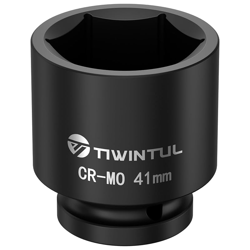 Soquete de Impacto 41 mm TIWINTUL com Encaixe de 19,05 mm (3/4 pol.), 6 Pontos e Design Anti-Arredondamento