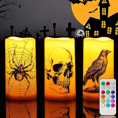 Amagic Halloween Flameless Candles with Remote Timer