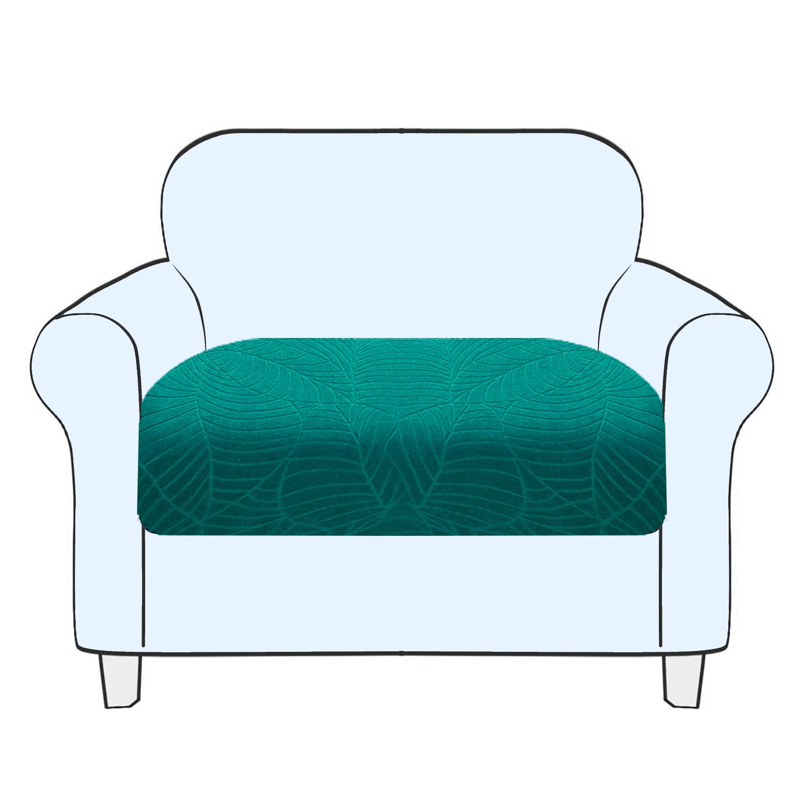 SHUOJIA Sofa Seat Cushion Cover Stretch Cushion Covers Non-slip Slipcover Cover for Sofa Seat Cushions Seat Couch Cover for Pets & Kids (Malachite Green,1-Seater)