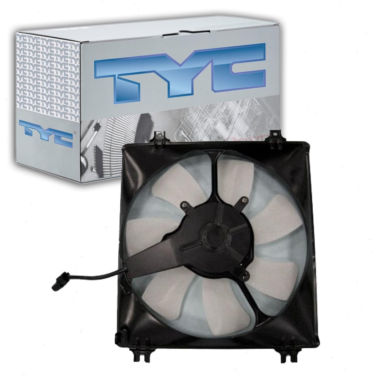 TYC AC Condenser Fan Assembly Compatible with Honda Accord 3.5L V6 2008-2012