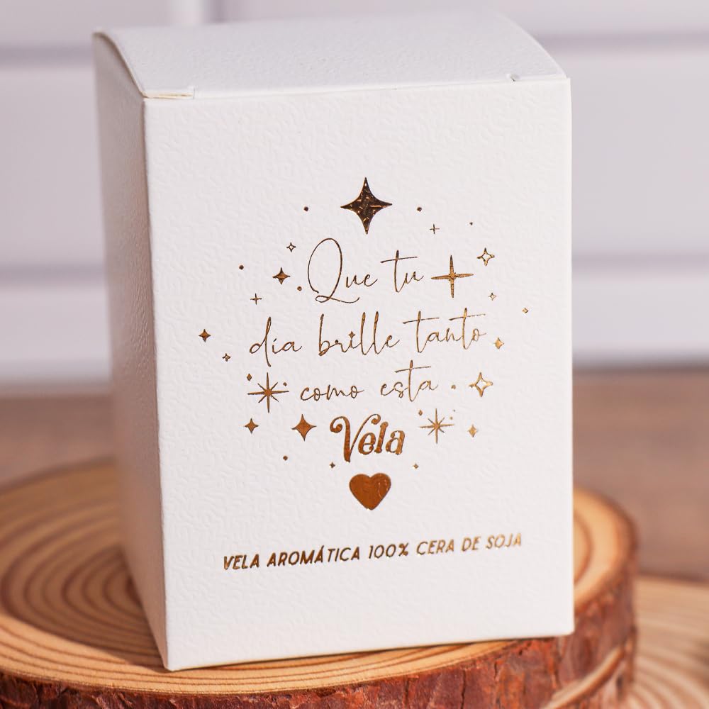Pack de 6 a 30 uds, Velas aromáticas, Velas de cera de soja, tapa de corcho, mensajes de agradecimiento, 7,5 x 5,5 cm, detalles para boda, Regalantes (30, Compartir)