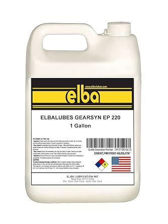 ELBALUBES Gear-SYN EP 220 | Synthetic Gear Oils | Heavy-Duty EP Oils | Gear Fluids | SAE 90 | Compare to Spartan EP220, Meropa, Omala S2 G 220. MOBILGEAR 600 XP.1 Gallon