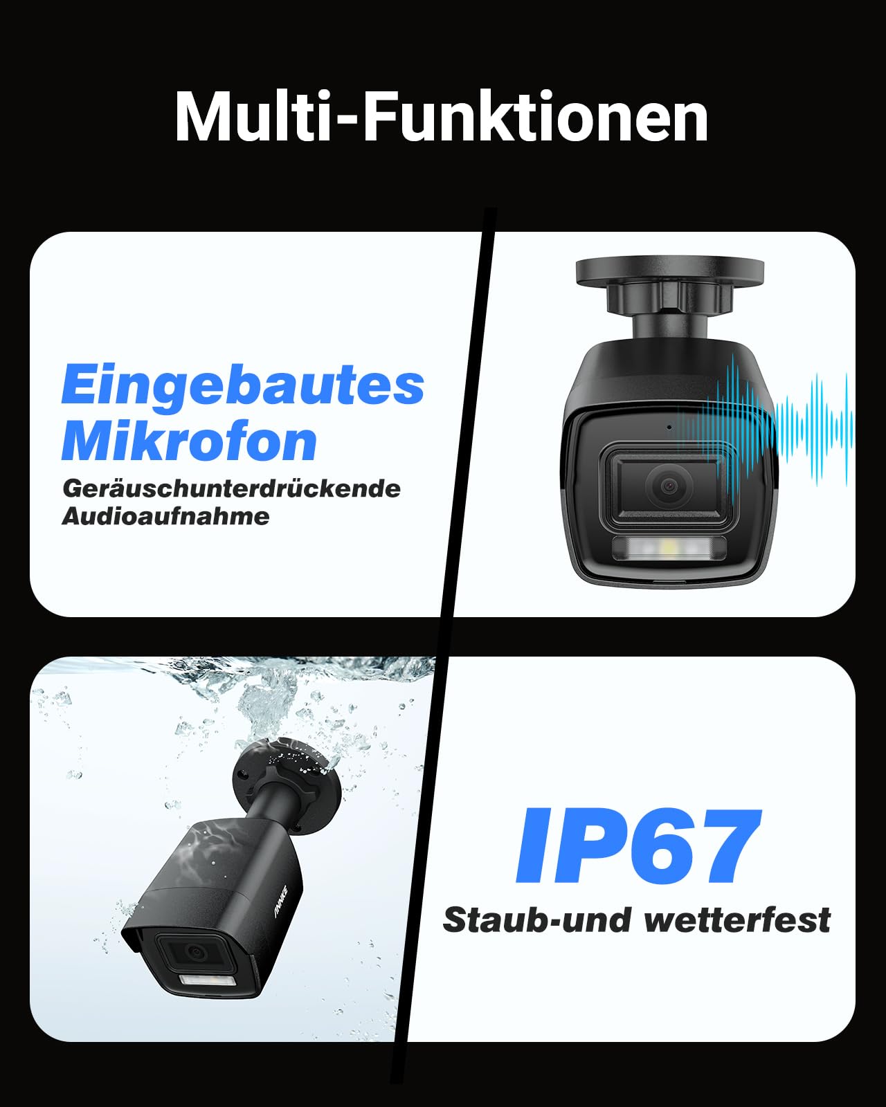 ANNKE 3K/5 MP kamera do monitoringu zewnętrzna, 6 x 3K PoE IP kamera outdoorowa z inteligentnym rozpoznawaniem osób i rozpoznawaniem pojazdu, 8CH 6 TB HDD NVR do monitoringu wideo 24/7, widoczność w