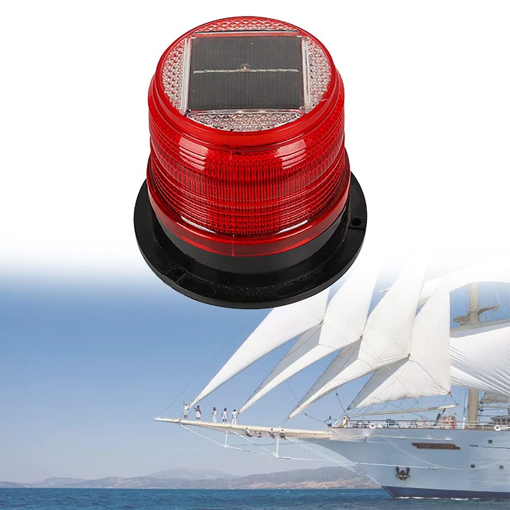 Dyk&Nx Red Led Anchor Light Of Marine Boat Yacht Navigation With Solar Charging, Waterproof And Dustproof For Boat Lights Bow And Stern (Color : )